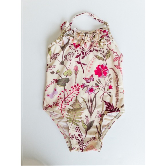Gap 18-24 months  cream floral Swimsuit - Picture 1 of 1